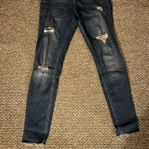 Dark blue hollister ripped skinny jeans